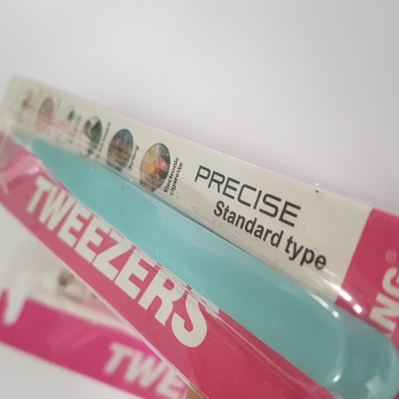 🆕 NEW 2/15$ 1 pc Standard Tweezers with Protector Cap (Teal) - Picture 8 of 8